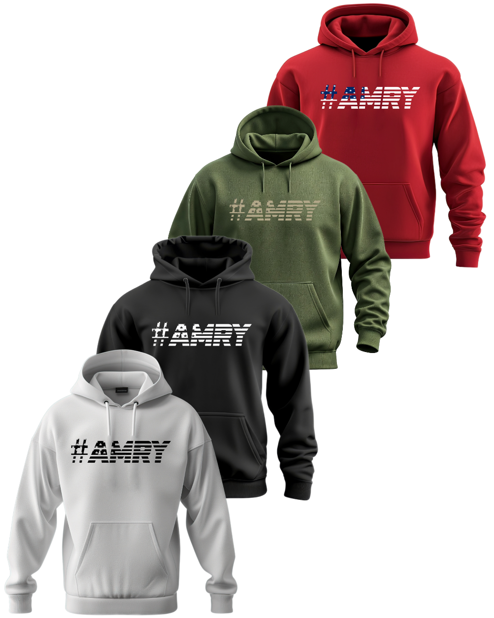 #AMRY (American Flag Design) - Adult Hooded Sweatshirt