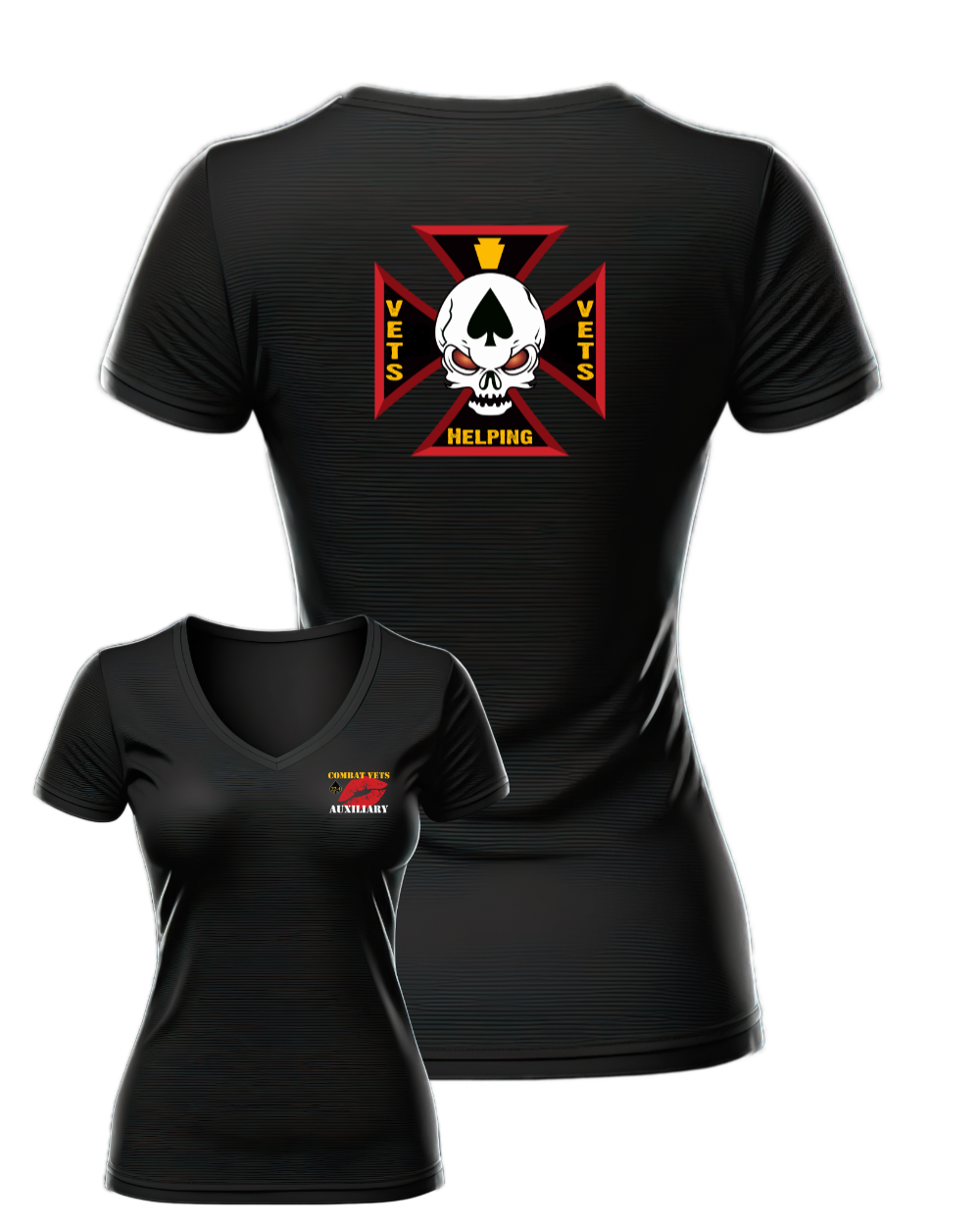 Ladies Combat Vets Auxiliary Vneck - Short Sleeve Tee