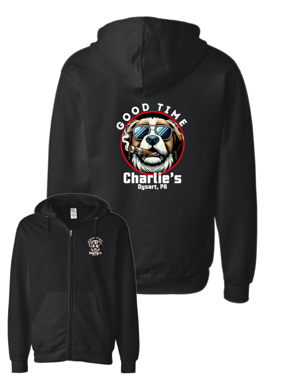 Good Time Charlie's - Adult Zip Up Hooded Sweatshirt