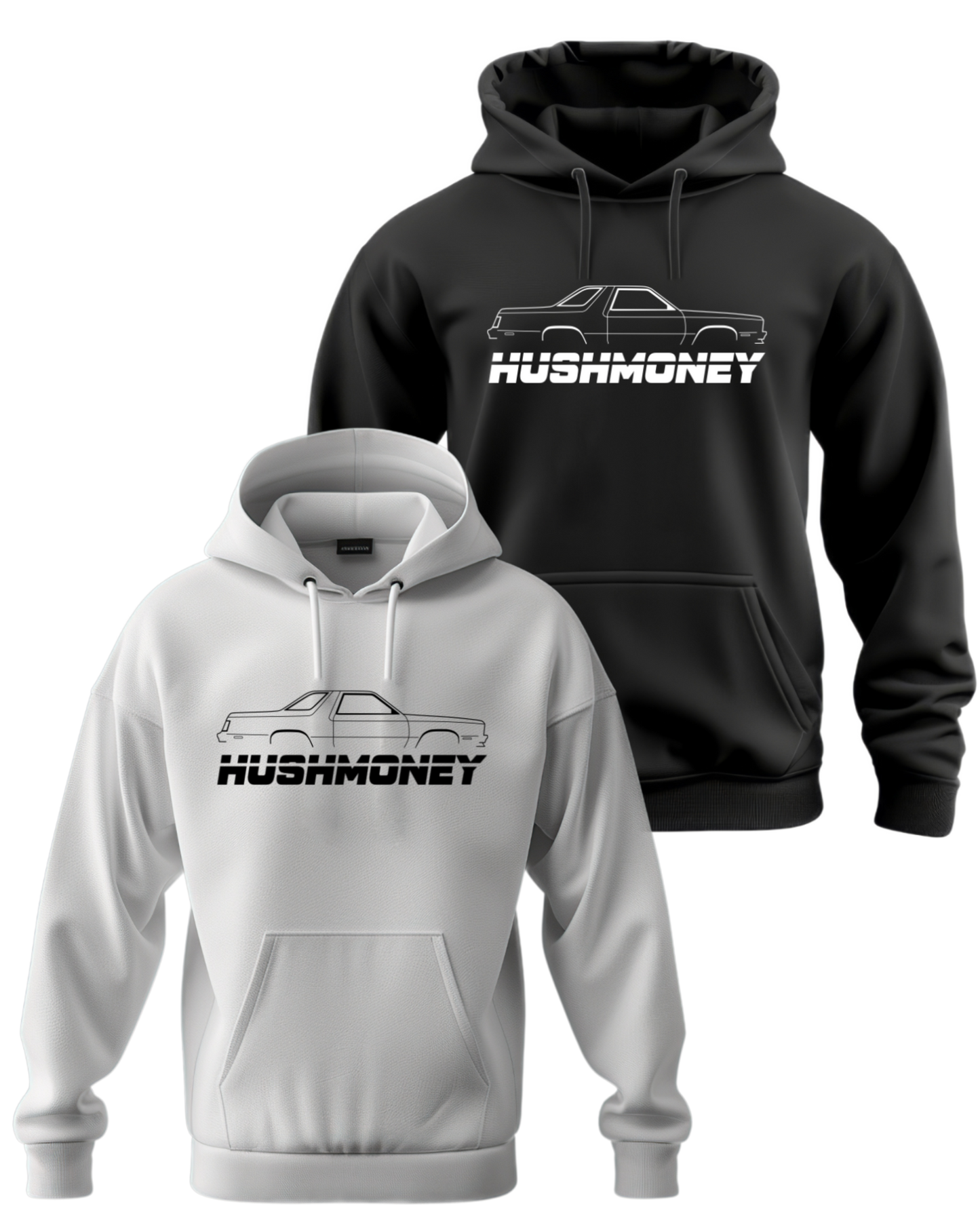 HushMoney Outline Design - Adult Hooded Sweatshirt