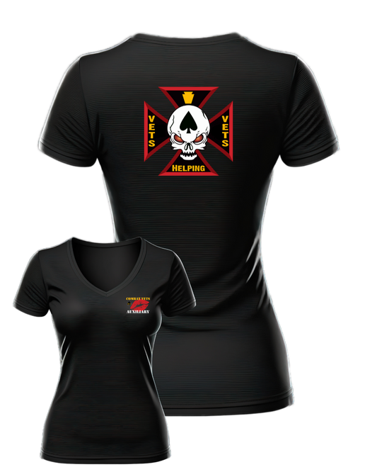 Ladies Combat Vets Auxiliary Vneck - Short Sleeve Tee