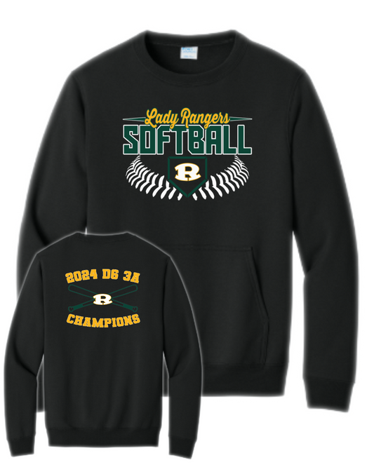 FH Lady Rangers Softball - Adult Crewneck Sweatshirt w/Pocket